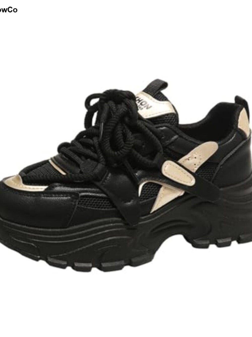 Platform Walking Sneakers Mesh Cushioned Lace-Up Athletic Shoes